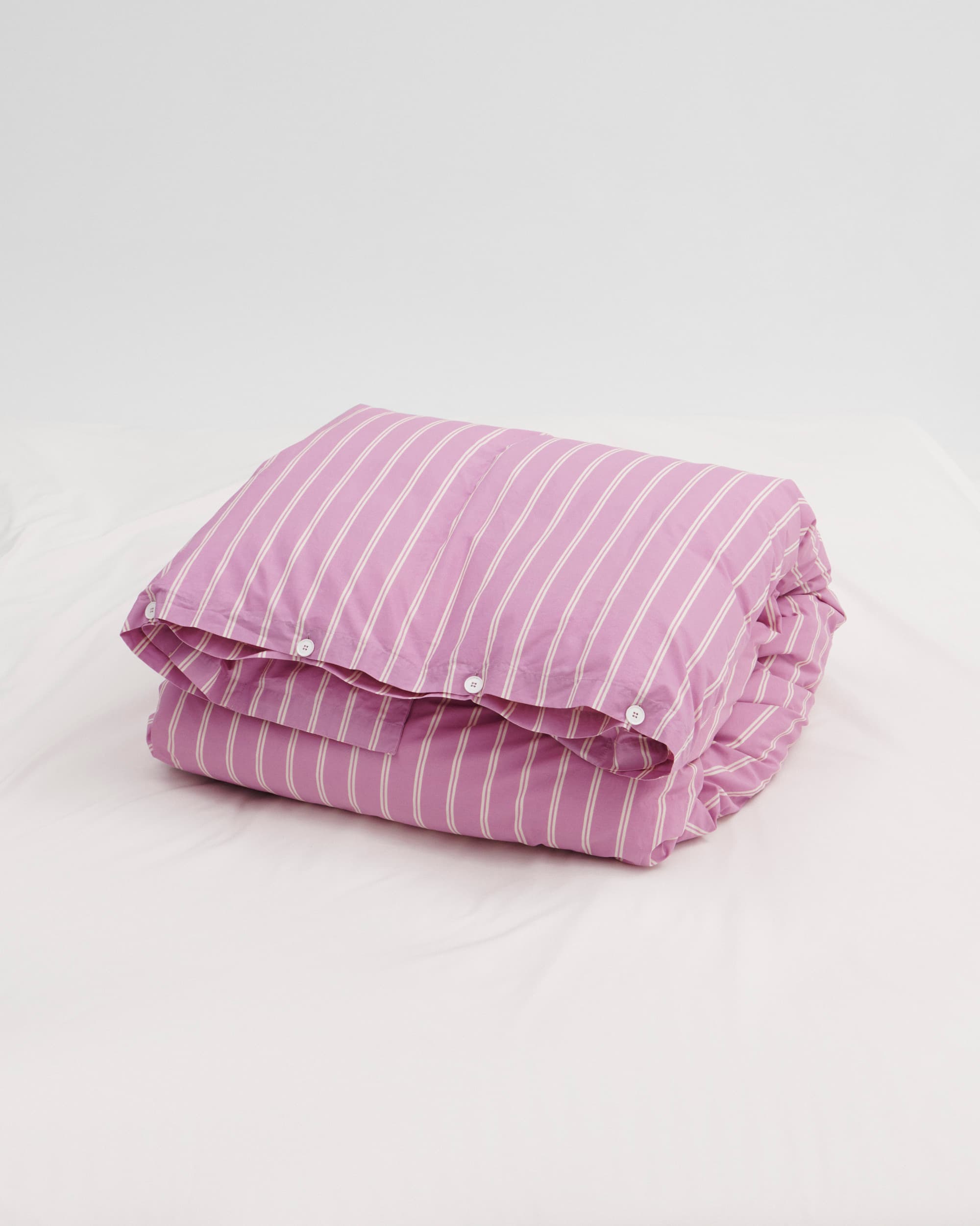 Tekla | Tekla sengetøy | Dynetrekk dobbel 200x220 mallow pink stripes view 2