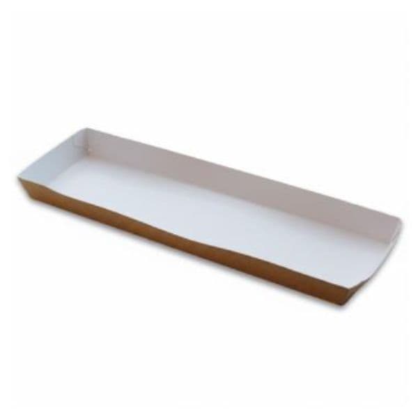 Pølsebakke Xxl 330x90x20 Mm Med Kant Brun 120 Stk.