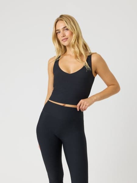 Studio Ribbed V-Neck Top