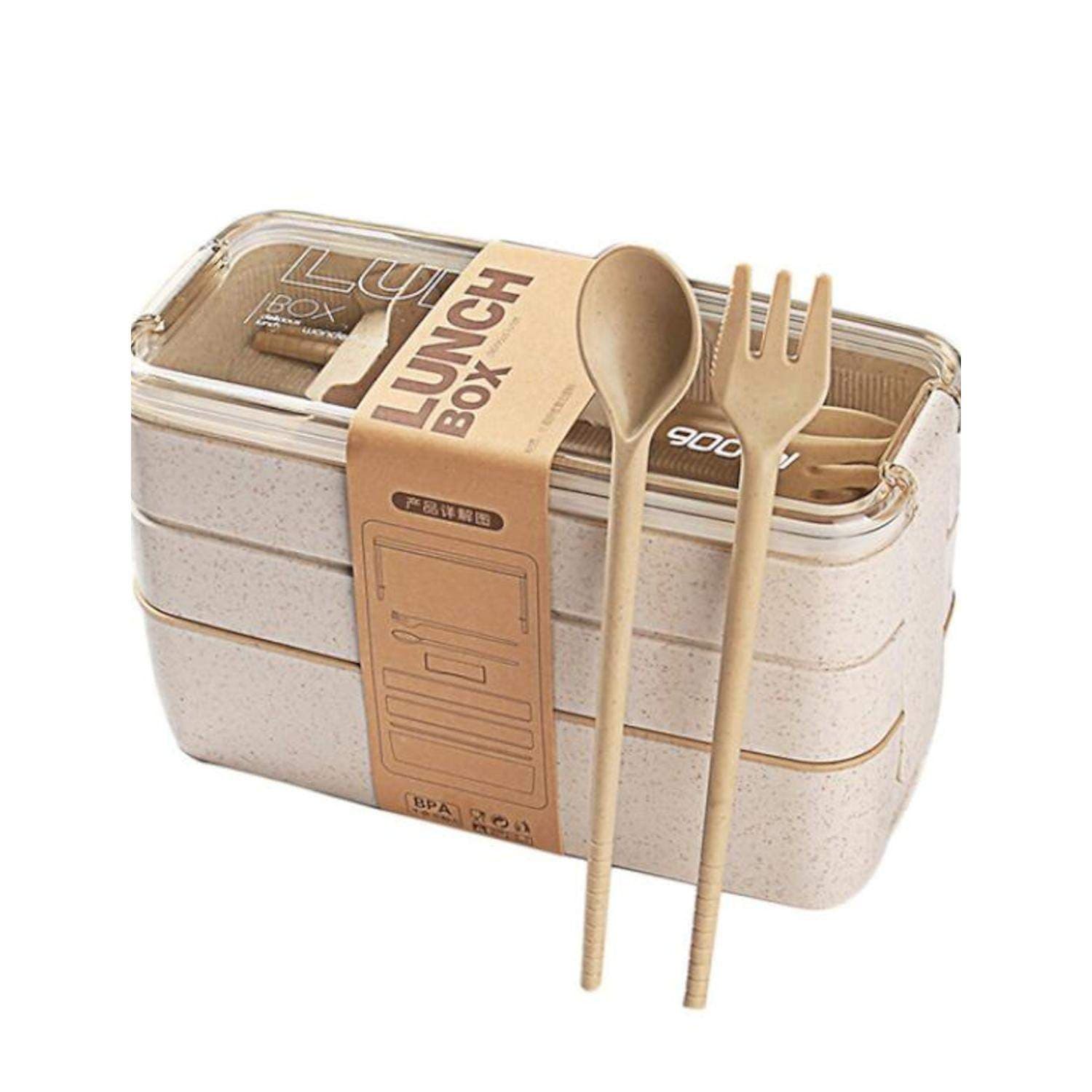 Matboks - 3 etasjer - beige - 900 ml view 2
