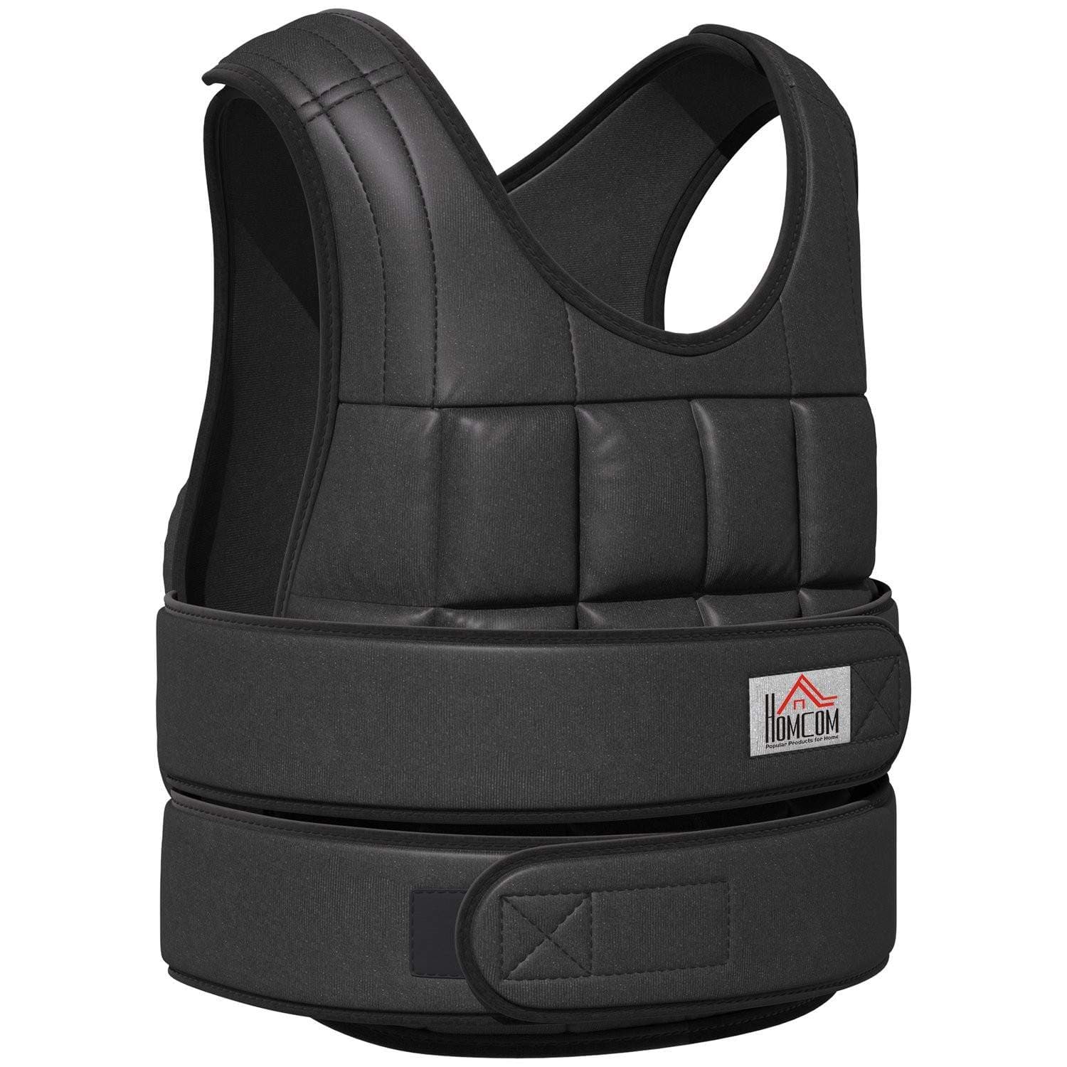 Justerbar svart vektvest 30 kg for styrketrening