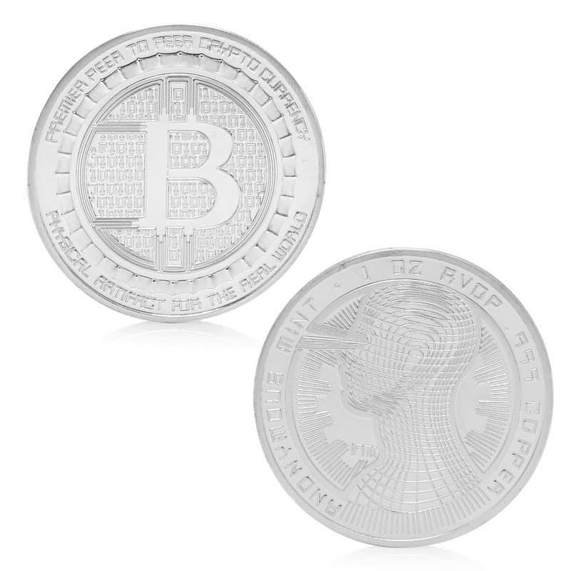 Sølvbelagt BitCoin view 2
