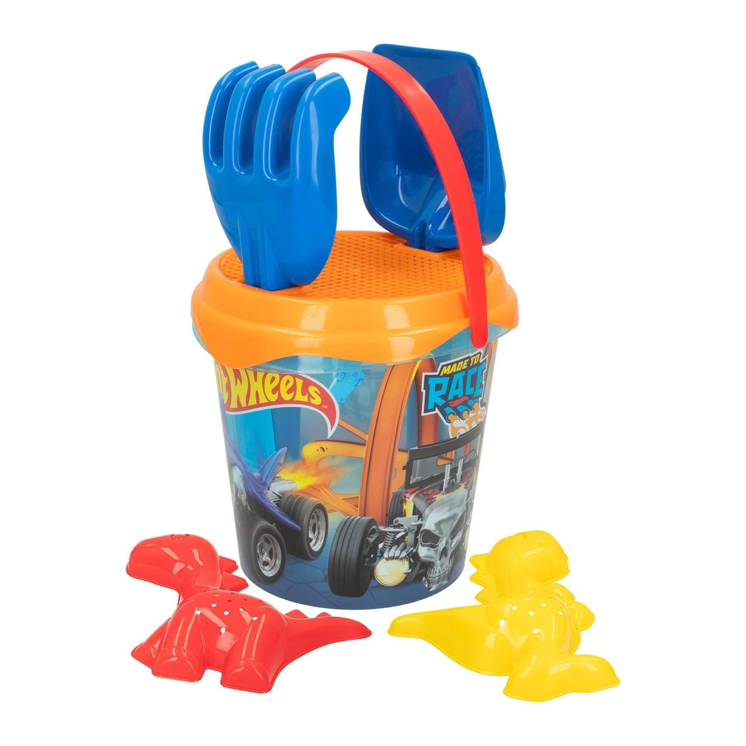 Strandleksett, Hot Wheels-tema, 6 deler, 18 cm bøtte