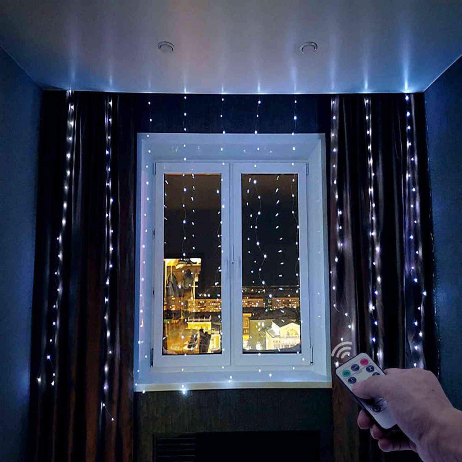 USB-drevet LED-gardin - Kaldt Lys view 2
