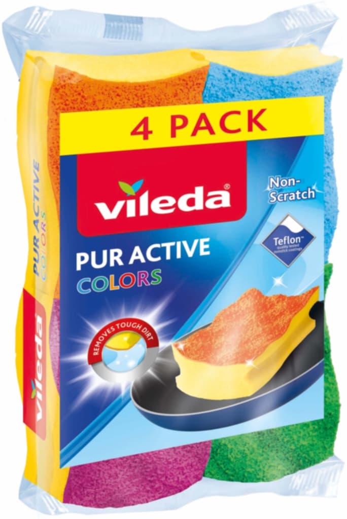 Vileda Vileda Pur Active skrubbesvamp 4-pk 4023103189539 Tilsvarer: N/A