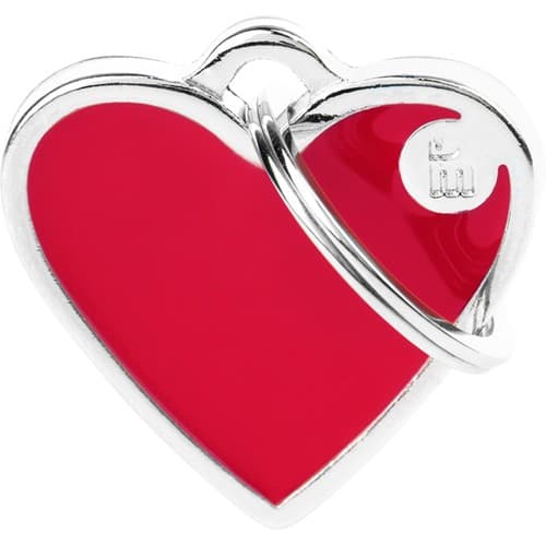 Myfamily Basic Hjerte håndlaget ID tag - 25x25 mm - Rød