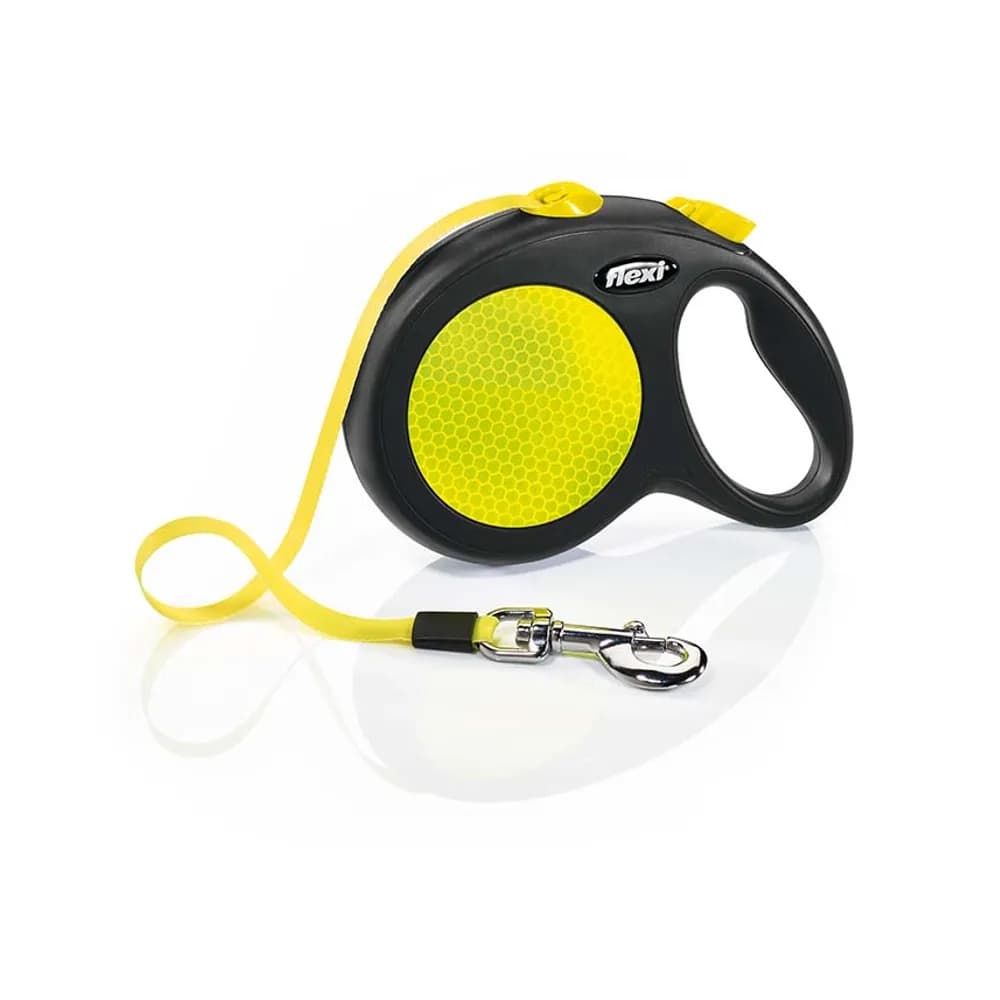 Flexi line Neon gul - M flatbånd 5meter