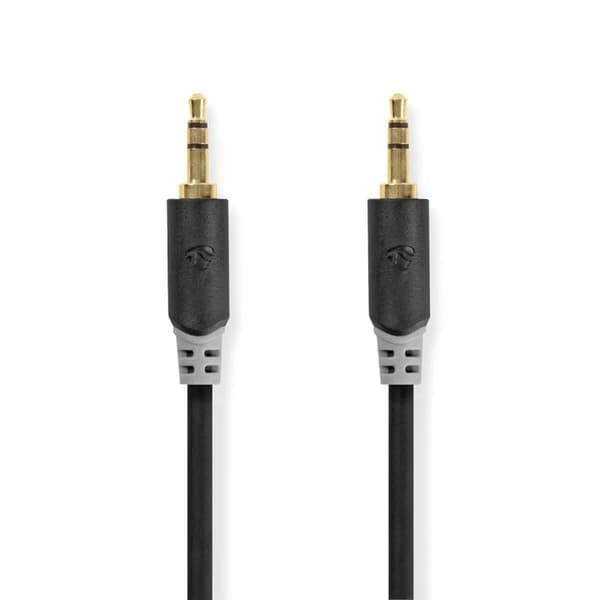 Nedis Stereo lydkabel | 3.5 mm Han | 3.5 mm Han | Gull belagt | 5.00 m | Rund | Antrasitt | Boks