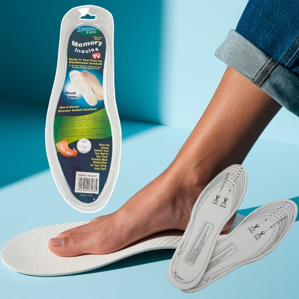 Fotsåle / sko-innlegg i minneskum – 1 par, hvite (one-size)