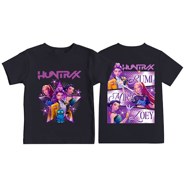 Demon Hunters K-Pop T-skjorte - Offisiell Band Merch Tee i svart [JSR]