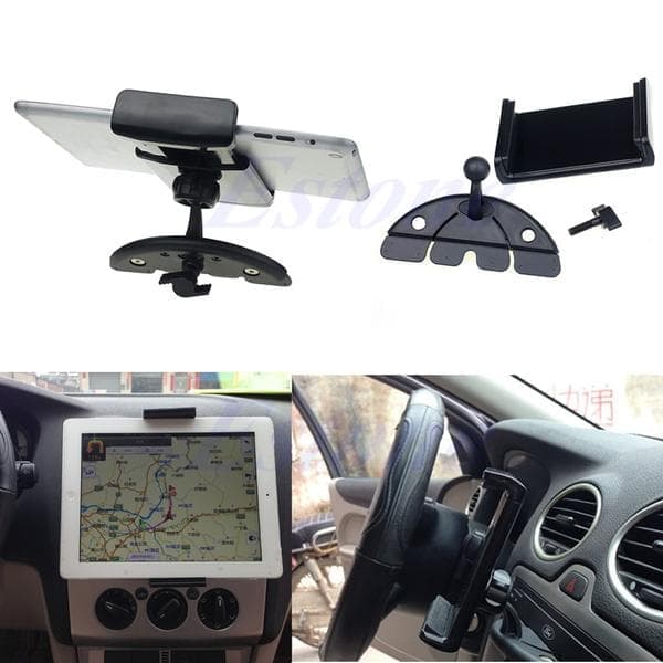 Holder Bil CD-spor Monteringsstativ Mobiltelefonfeste Universell Justerbar Telefonholder For iPad Air 5 4 3 2 Mini Tablet
