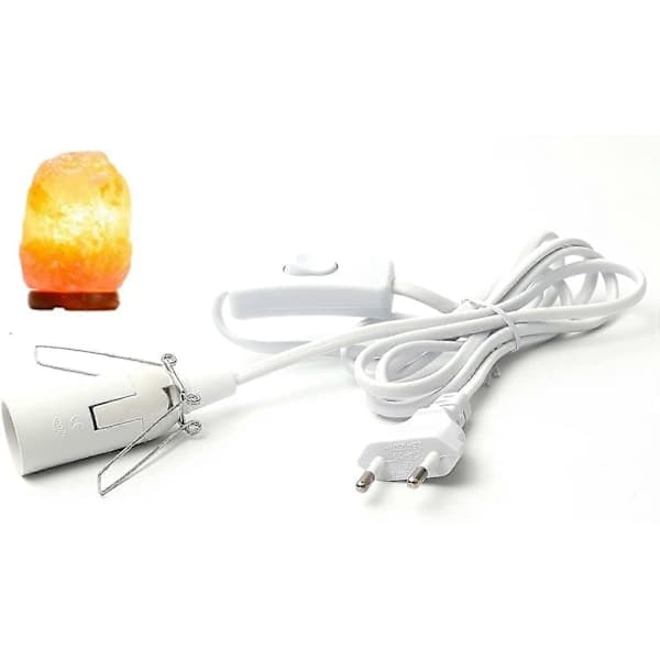 Ny kabel for saltlampe med bryter - E14-1,8 m - Sokkel for saltlampe, hvit