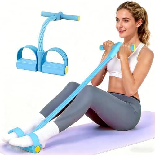 Multifunksjonell motstandstrening 4-rørs pedalmotstandsbånd Sit-up trekk tau Fitness Pedal Exerciser Spennings tau Sport Trainer Utstyr