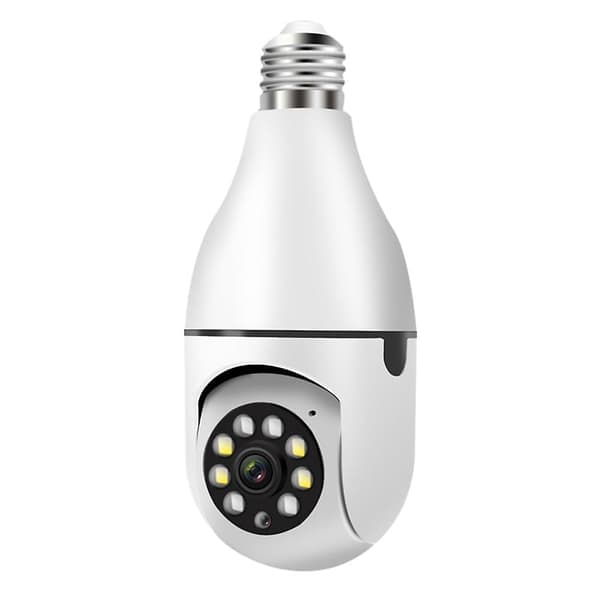 360° Trådløst sikkerhetskamera med lyspære, hjemmemontør, CCTV-kamera, vanntett WiFi