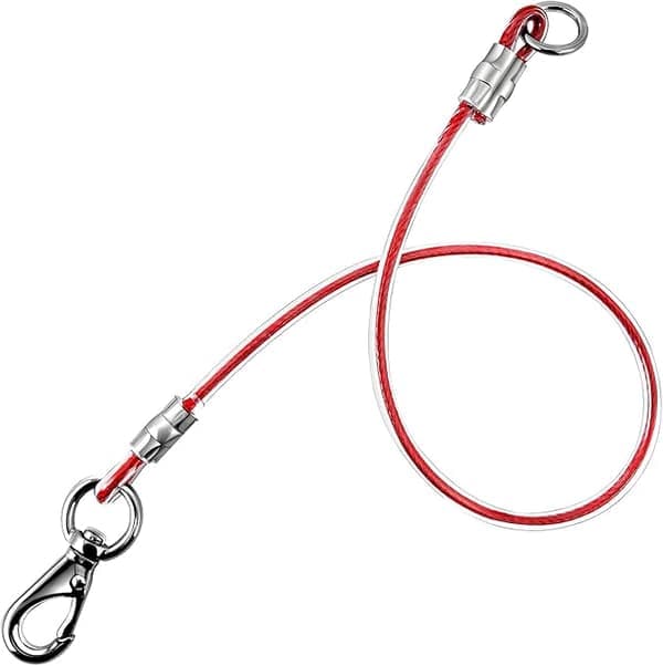Tyggebestandig hundekobbelforlenger fungerer med alle kobbel og halsbånd og sele - Supersterk og holdbar flokefri kobbel rød 27 tommer