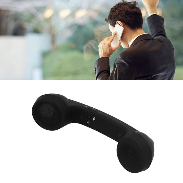 Bluetooth Telefonrør Retro Strålingssikker Oppladbar Trådløs Mobiltelefonrør Mottaker Svart