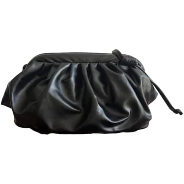 Kvinners myke sky dumplingspose crossbody-veske eller clutch-veske skulder-veske - svart