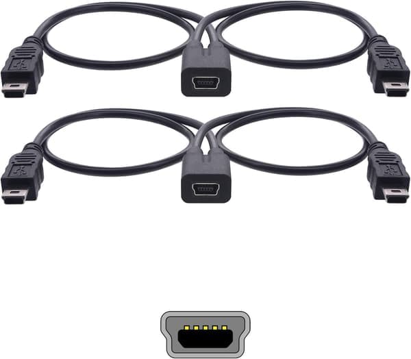 2025 Siste Modell for Garmin USB Splitter Adapterkabel - Billader Splitter Mini USB Hunn til Dobbel Mini USB Hann Port Dash Cam Radar Detektor