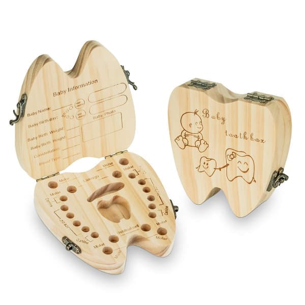 Baby Tenner Suvenirboks Tannfe Holder Tre Første Mistede Melketenner Samling Organizer Gutt