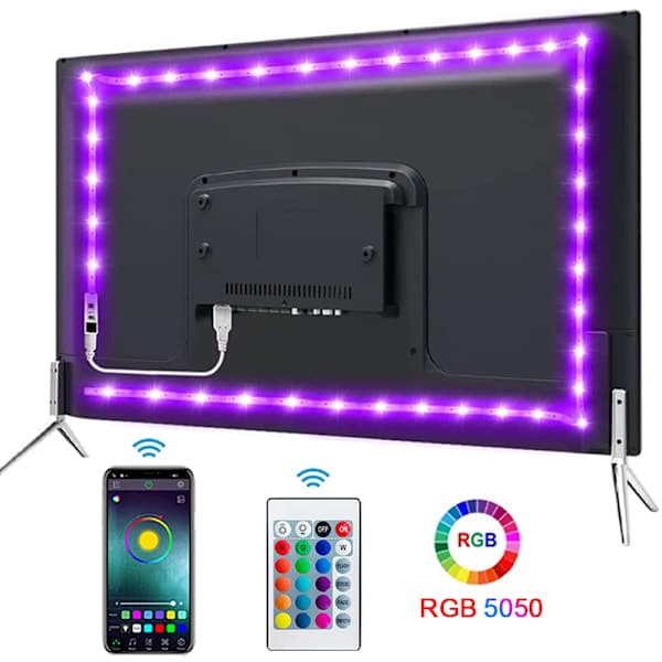 Tejp Bluetooth USB LED-lysstripe 5050 SMD 5V USB RGB-lamper Fleksibel LED-lampe Tejpband RGB Selvklebende TV Skrivebord Diode