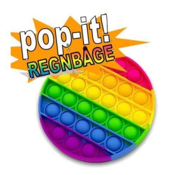 Popit Fidget Pop It Regnbue Rund - CE-godkjent