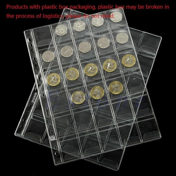 42 Lommer Klassiske Plastmynt Holdere Ark For Oppbevaring Samlealbum for