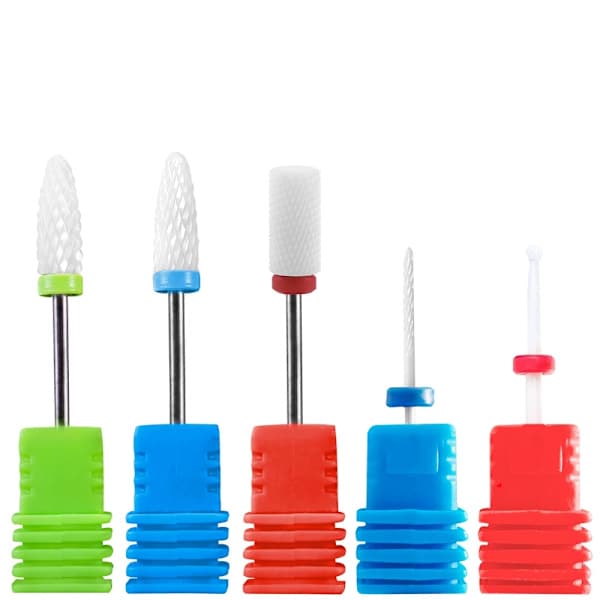 Keramisk neglefil - Bits til elektrisk neglefil - 5-deler_jar
