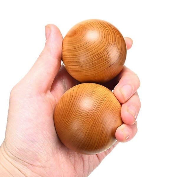 Massasjeball i tre, helseball for eldre, håndholdt massasjeapparat, fitnessball, spillermassasje, terapi, muskelavslapning - 4 cm