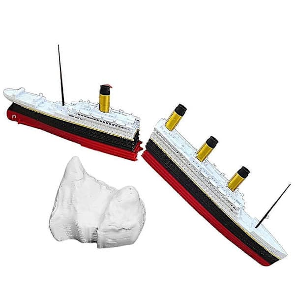 Realistisk delt Titanic badeleke og bassengleke, Titanic kakedekorasjon, historisk nøyaktig knusbar Titanic-båt