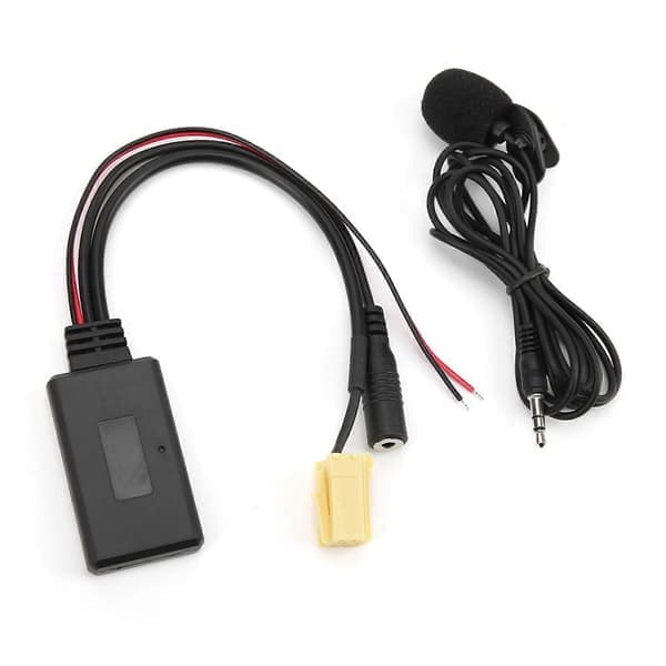 Bluetooth 5.0 AUX-kabeladapter med mikrofon, håndfri erstatning for Fiat 500/Grande Punto/Qubo/Fiorino