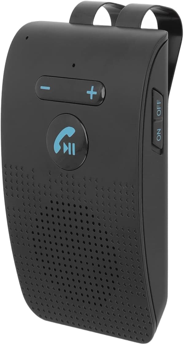 Håndfri Bluetooth-høyttaler for bil – bilhøyttaler med solskjermklips, automatisk på, 10 timers taletid