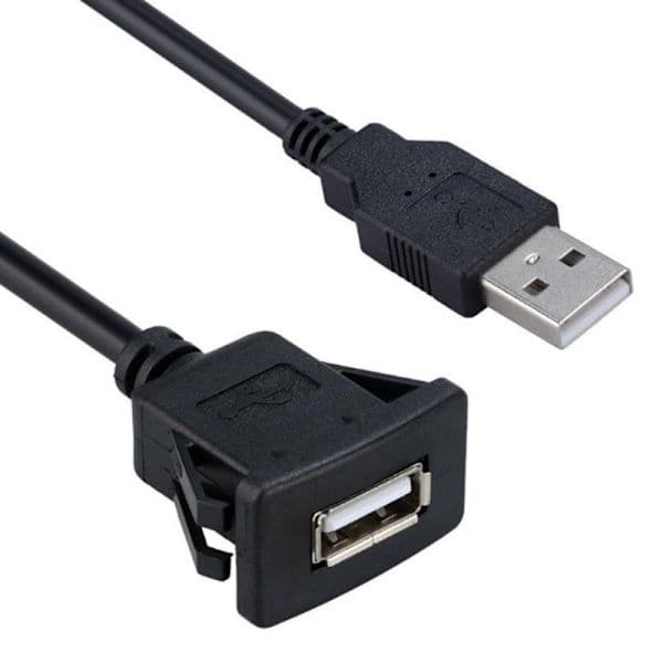 2-pakning firkantet enkeltport USB 3.0 innfelt monteringskabel med