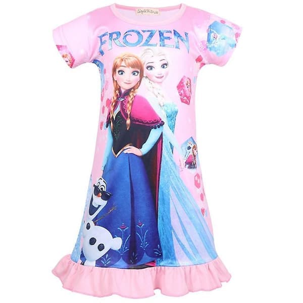 Frozen Prinsessekjole til Jenter Elsa Anna Sommer Pyjamas Nattkjole - WELLNGS