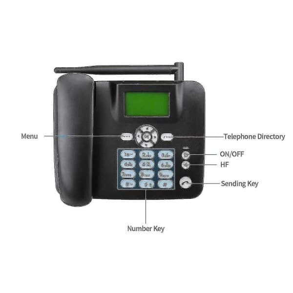 Trådløs telefon 4G stasjonær telefon støtter GSM 850/900/1800/1900MHz SIM-kort trådløs telefon med antenneradio