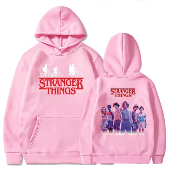 Stranger Things Hettegenser Genser Pullover Høst/Vinter rosa-FX-
