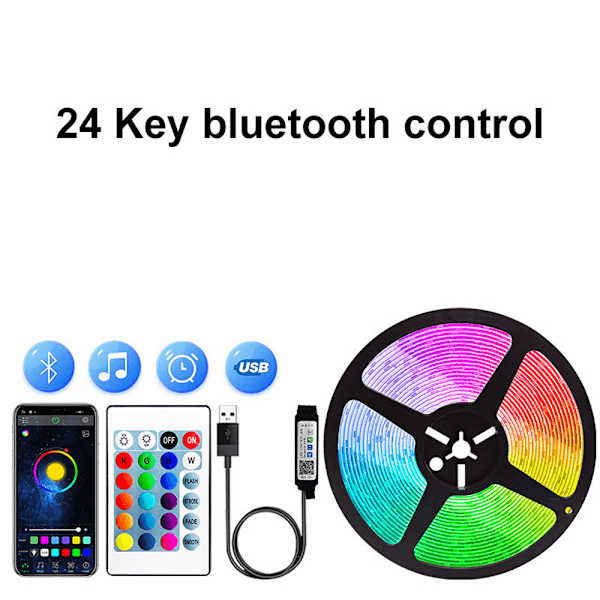 LED-strimler 15m Ruller Ultra Lang Musikk Synkronisering Appkontroll med Fjernkontroll RGB Tape for Soverom [Energiklasse A++]