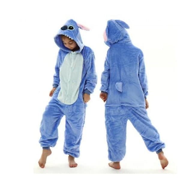 Stitch Kigurumi Barn Pyjamas Varm Nattklær Dyre Onesies Julegaver Respekterte 120cm
