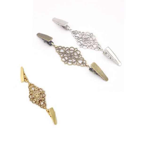 #3 vintage strikkeklipp med silkeskjerfspenner#