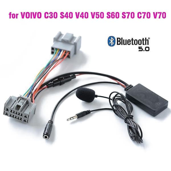 Bil Bluetooth 5.0 Trådløs Telefonsamtale Håndfri Aux In Adapter For Volvo C30 S40 V40 V50 S60 S70 C70 V70 Xc70 S80 Xc90 Med Mikrofon