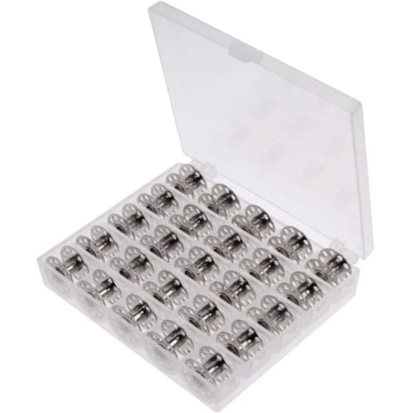 Metallspoler med etui for standard symaskin Brother Singer Bernina Pfaff Elna Babylock Kenmore Juki..DEBUNS