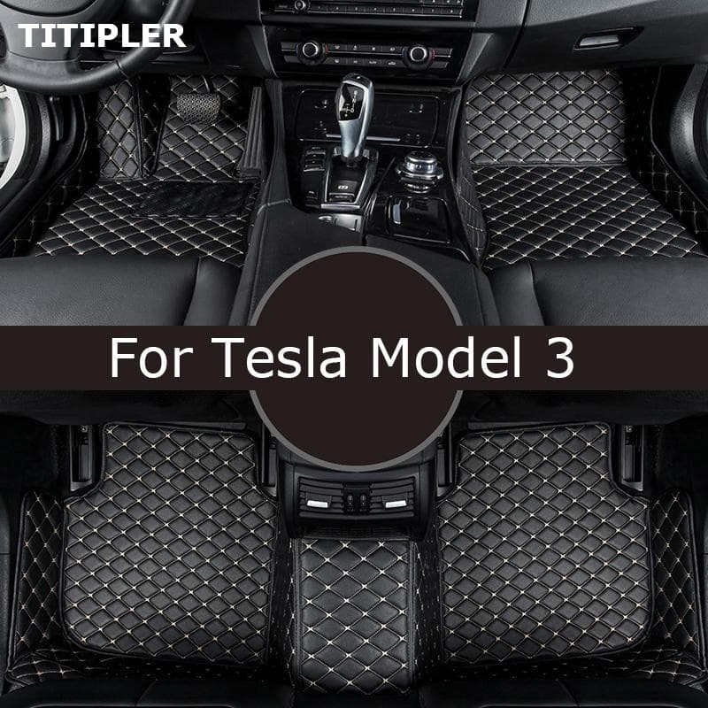 Bilgulvmatter For Tesla Model 3 2020 Years Foot Coche Tilbehør Auto
