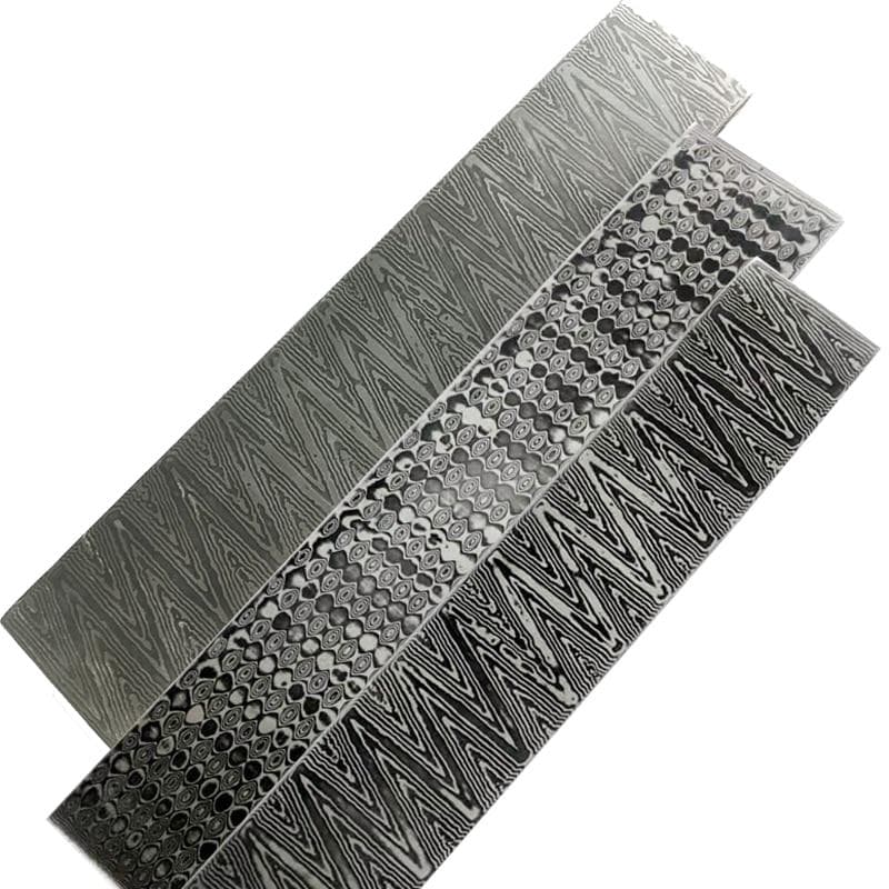 16x3x0,3 CM 58HRC Damaskus stålbladsplater DIY Knive Making Råmateriale Sandwich Vg10 Fast Blad Folde Kniv Blanks Bar