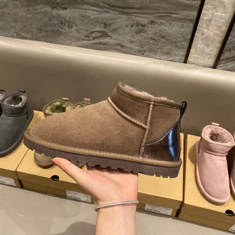 Nye par snøstøvler støvler Tykket fløyels kuskinn Sklisikker varme bomullssko cm