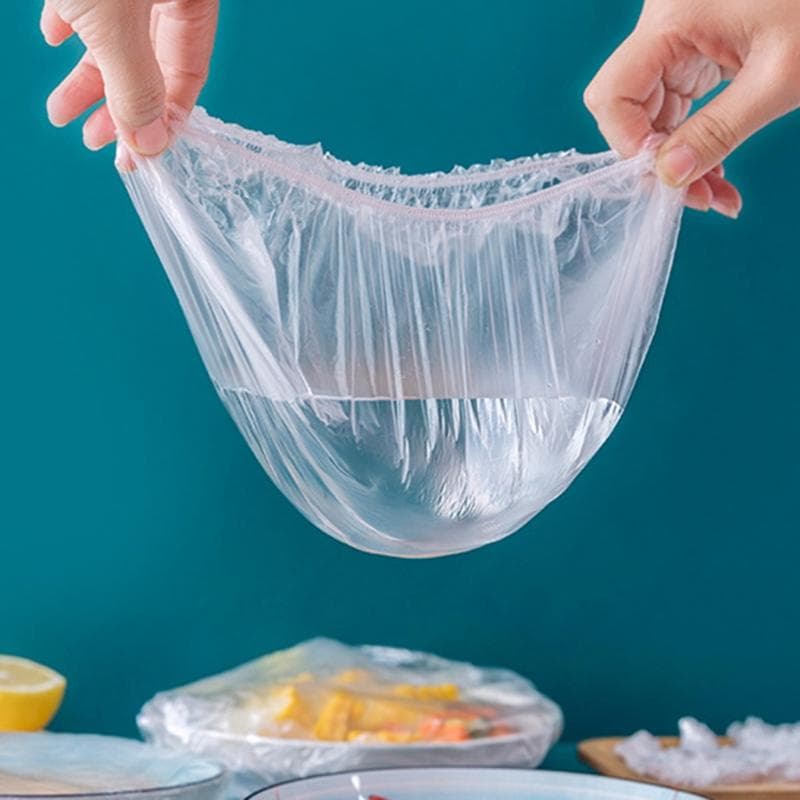 Nye 100 stk Plastposer Matdeksel Elastisk Stretch Justerbare Skållokk Universa