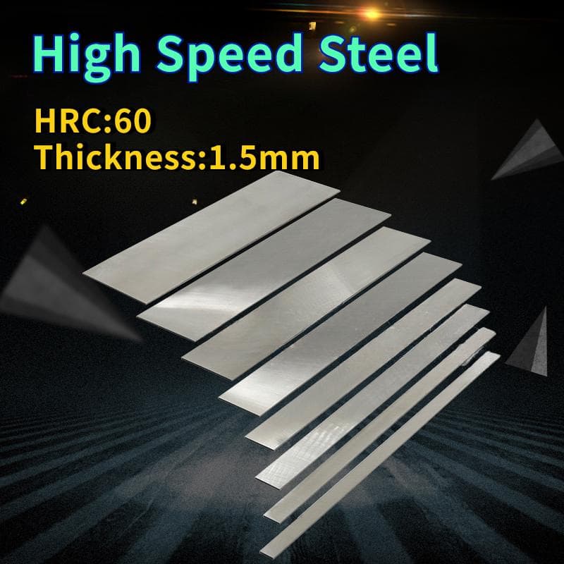 HRC60 Hurtigstål Tykkelse 1,5 mm 300 mm HSS 4241 Stål Trebearbeidingsverktøy Skjæreblader DIY Kniv Råmateriale