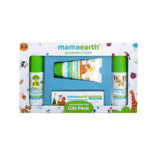 Mamaearth Naturlig Babypleieolje Gavepakke