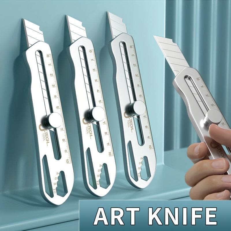 Kunstkniv Heavy Duty alt stål fortykket Stor, rustfritt stål tapetkniv Industriell slitesterk verktøyholder