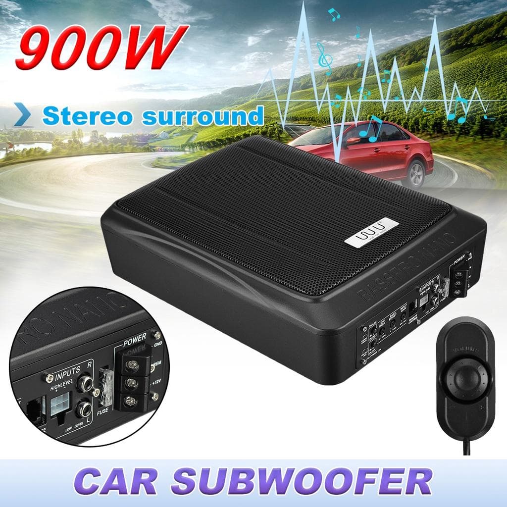 12v 900W 10 tommer Bil HIFI Forsterker Subwoofer Bil Lyd Slank Sete Aktiv Subwoofer Bil Subwoofer