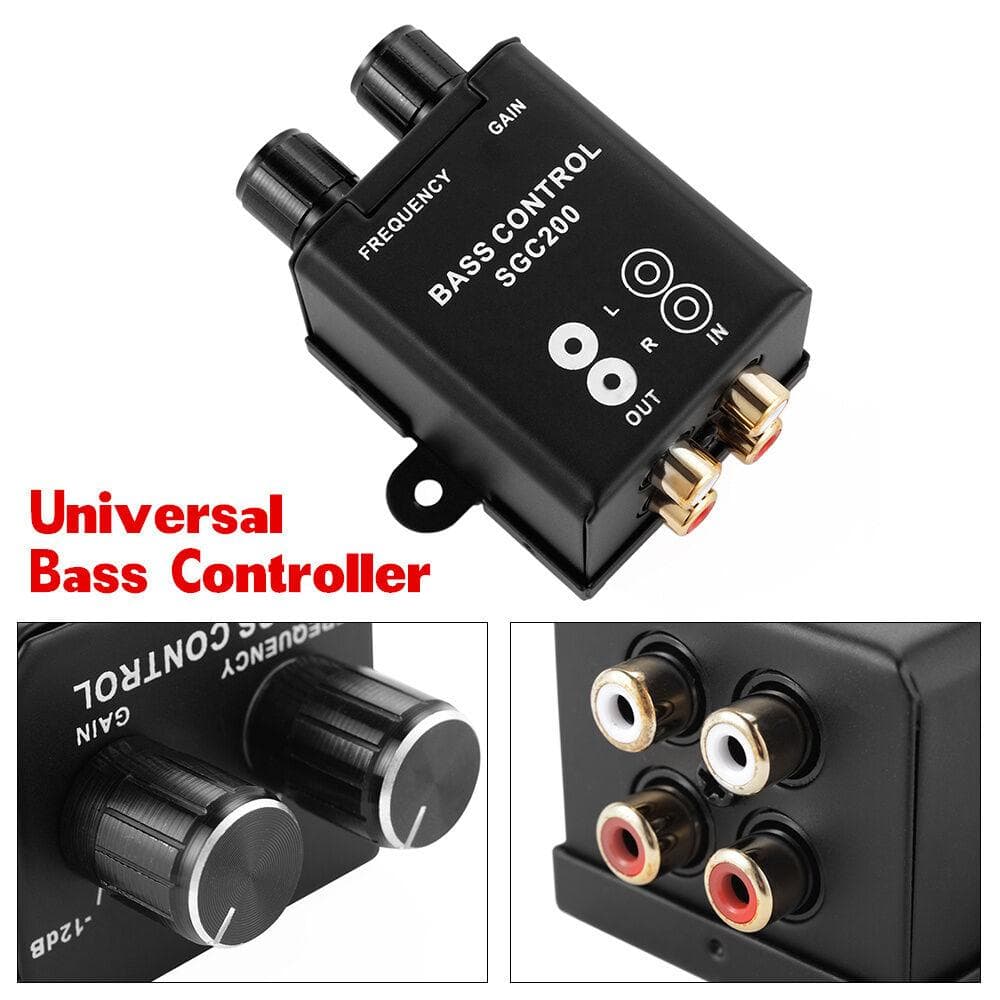 Bil RCA Fjernnivåforsterker Subwoofer Equalizer Delefilter Basskontrollersett