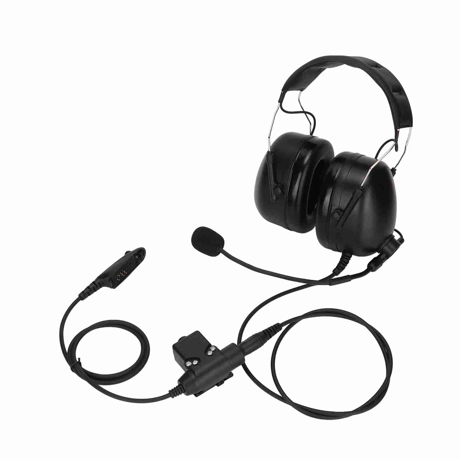 Hørselsvern Øreklokker 7,1 mm Militært Headset med U94 PTT for Motorola GP338 GP‑328 GP‑340 GP‑380